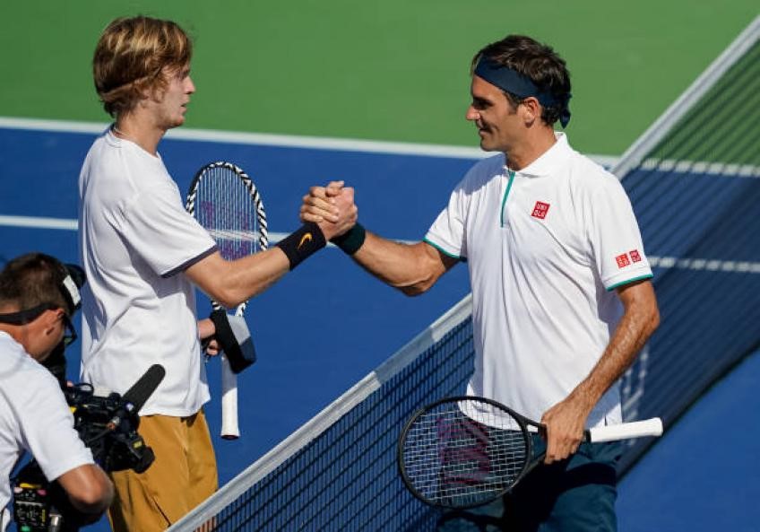 Andrey Rublev vs Roger Federer | Andrey Wins 6-3, 6-4