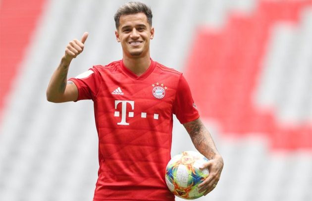 Philippe Coutinho wearing Bayern shirt